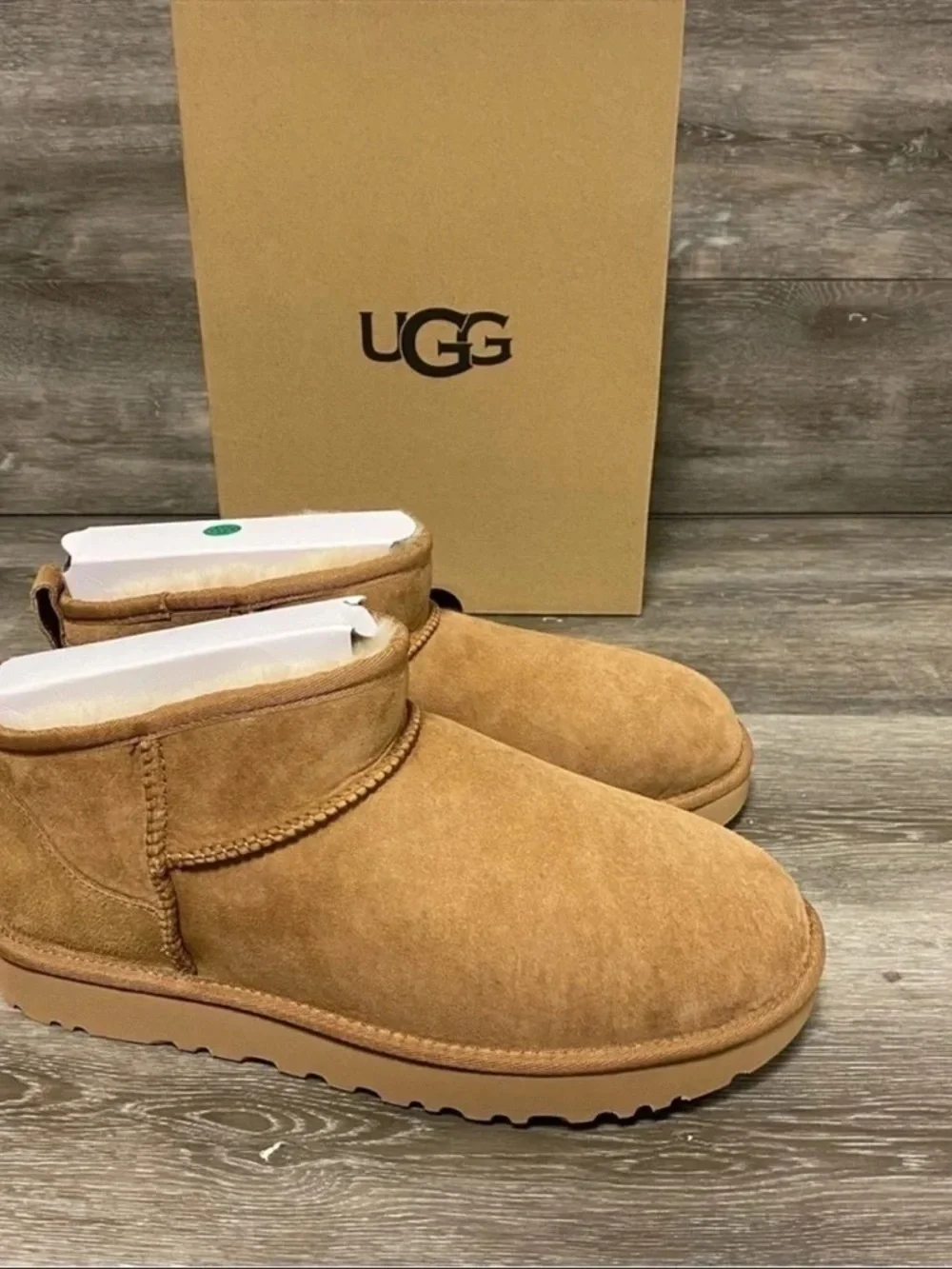UGG Short Suede Winter Boot in Chestnut Tan